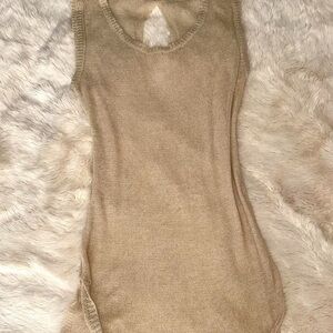 Sleeveless Tan Knit cover up